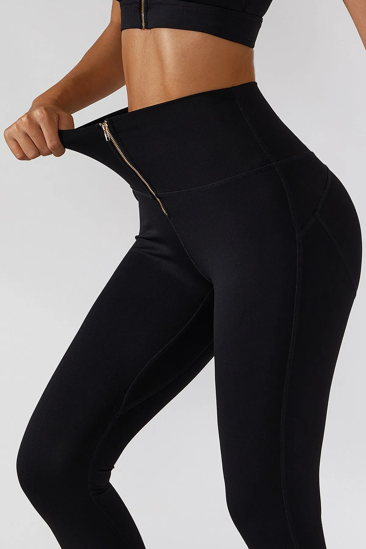 Zip Front Booty Contour Leggings