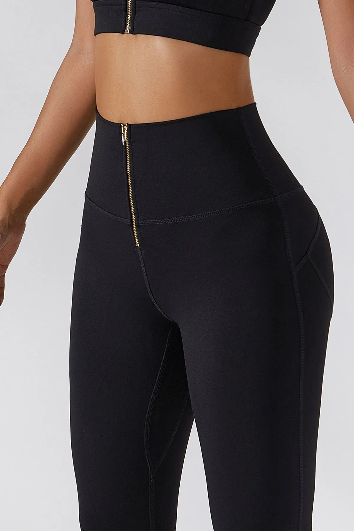 Zip Front Booty Contour Leggings