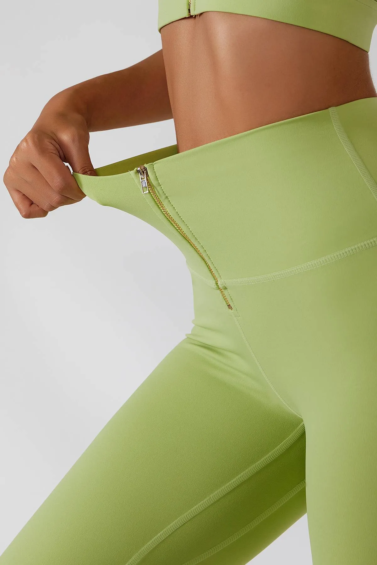 Zip Front Booty Contour Leggings